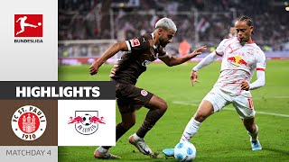 First Point In The Bundesliga   FC St Pauli  RB Leipzig 00  Highlights  Matchday 4 [upl. by Kcirdek]