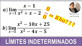 Límites indeterminados Ejemplo 1 y 2 [upl. by Gladi]