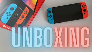 Nintendo Switch OLED Edition Unboxing RedBlue [upl. by Woll579]