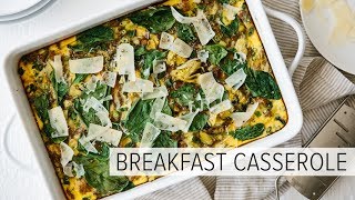 HEALTHY BREAKFAST CASSEROLE  with turkey spinach and artichoke [upl. by Hadnama]